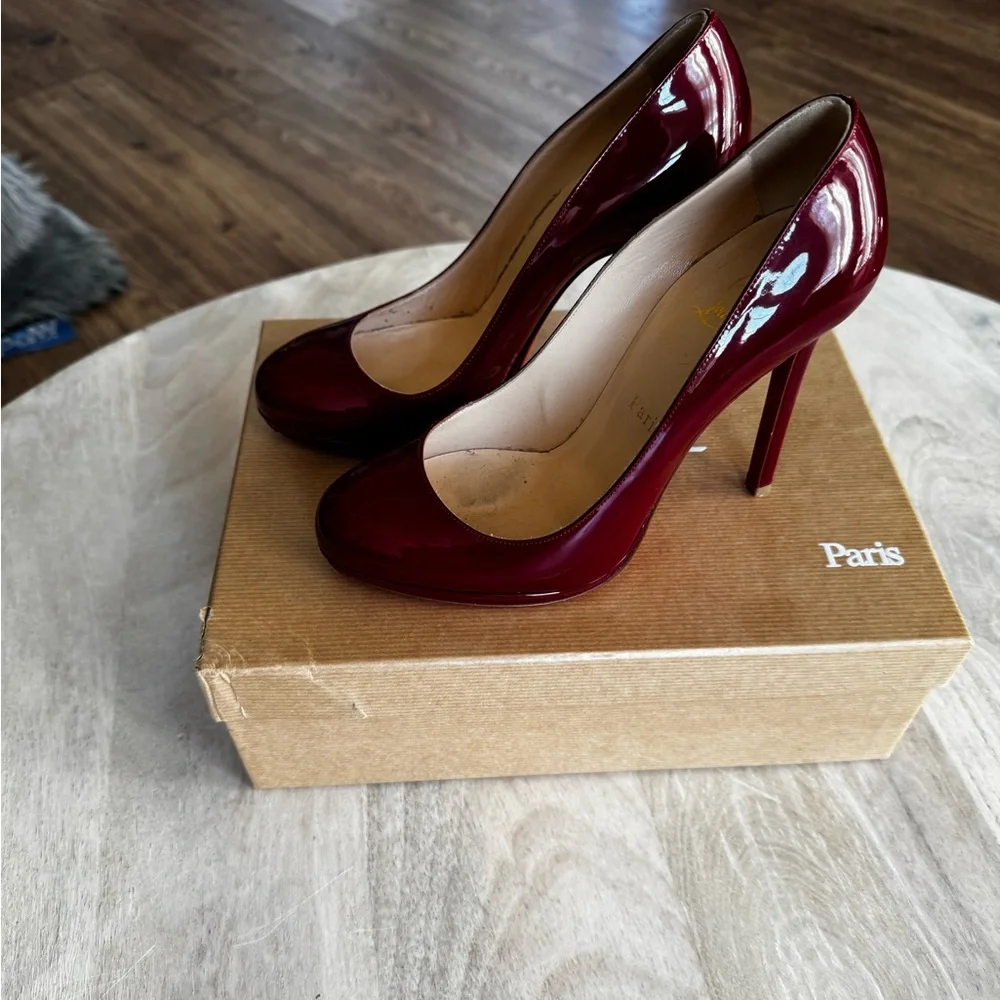 Christian Louboutin Neofilo 120 Patent Pumps Rouge 38.5 - Picture 3 of 11